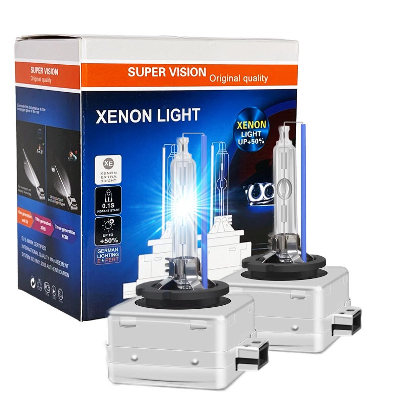 SOCAL-LED LIGHTING D1S 35W Xenon HID Headlight Bulbs - 8000K Ice Blue - 66144 66140 85140 85415 OEM High Low Beam Direct Replacement - pack of 2 - Image 1