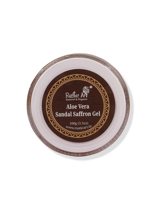Rustic Art Organic Aloe Vera Sandal Saffron Gel With Niacinamide (Vitamin B5) | Reduce Dark Spots, Even Tone Skin | For Glowing, Radiant & Bright Skin | For Kids, Women & Men | 100 Gm - Image 2
