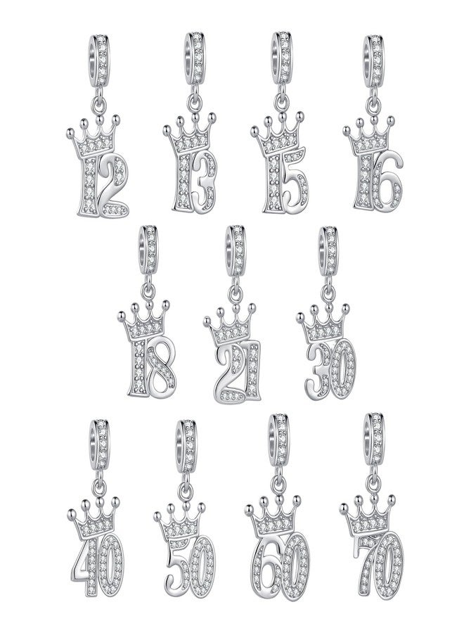 MiiFort Sparkling Crown Tiara 15 Birthday Dangle Charm fits Pandora Charms Moments Bracelets for Women Anniversary Celebration Bead Clear Cubic Zirconia - Image 3