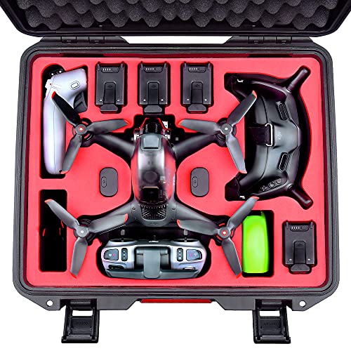 FPVtosky حقيبة صلبة احترافية FPVtosky لجهاز DJI FPV فقط حقيبة حمل طائرة DJI FPV ملحقات تناسب 6 بطاريات احتفظ بالمراوح باللون الأسود والأحمر L - Image 1