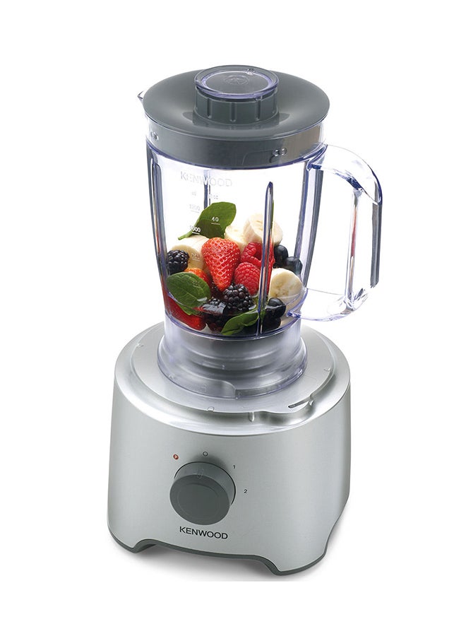 KENWOOD Food Processor Multi-Functional With 2 Stainless Steel Disks, Blender, Whisk, Dough Maker, Citrus Juicer 2.1 L 800 W FDP304 Silver/Clear - Image 3