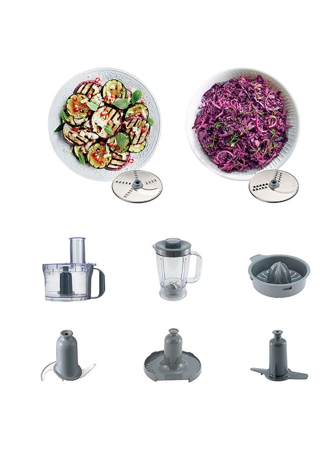 KENWOOD Food Processor Multi-Functional With 2 Stainless Steel Disks, Blender, Whisk, Dough Maker, Citrus Juicer 2.1 L 800 W FDP304 Silver/Clear - Image 4