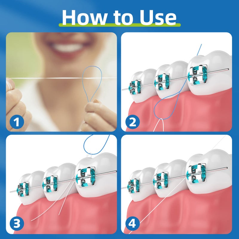 RioRand Floss Threaders, Essential Tool for Maintaining Oral Health with Braces, Bridges, and Implants 200Count (Pack of 4) - Image 4