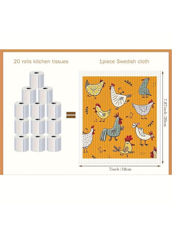 HOMESTAR 6pcs Reusable Absorbent Kitchen Dish Cloths, Quick Drying Washable Decorative Tea Towels, No Odor Bar Hand Towel, Sponge Cleaning Cloths Wipes - Image 3