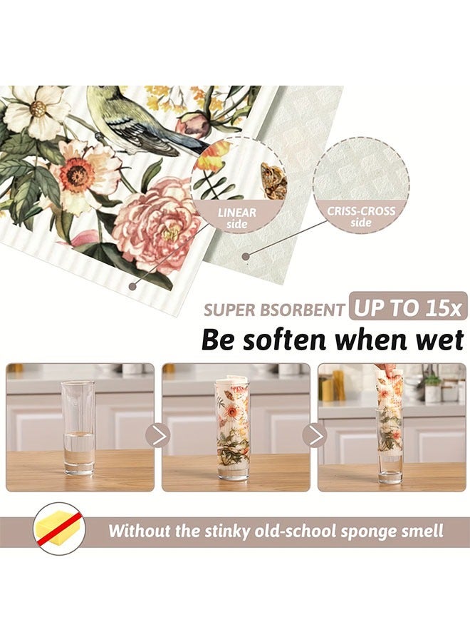 HOMESTAR 6pcs Reusable Absorbent Kitchen Dish Cloths, Quick Drying Washable Decorative Tea Towels, No Odor Bar Hand Towel, Sponge Cleaning Cloths Wipes - Image 5