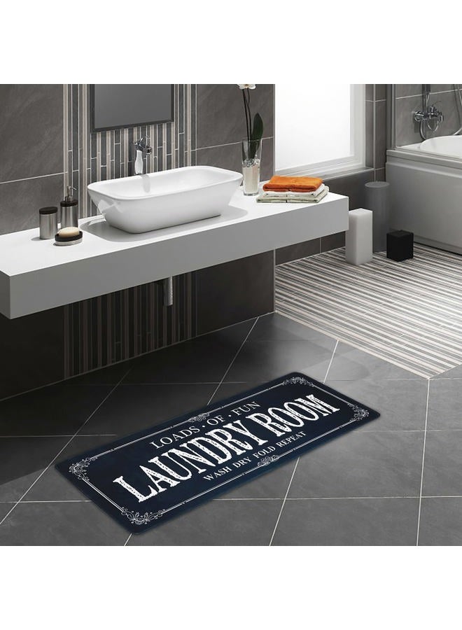 ROMAMIGO Non Slip Laundry Runner Rug - Farmhouse Kitchen Floor Mat for Mudroom and Bathroom - Black, 20 X 47 Inches - Image 3