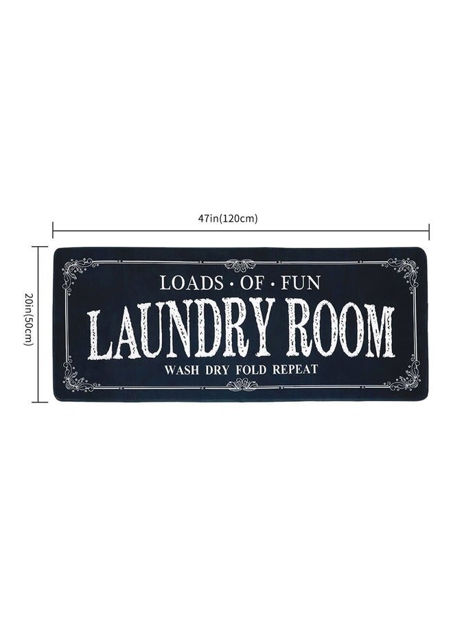 ROMAMIGO Non Slip Laundry Runner Rug - Farmhouse Kitchen Floor Mat for Mudroom and Bathroom - Black, 20 X 47 Inches - Image 4