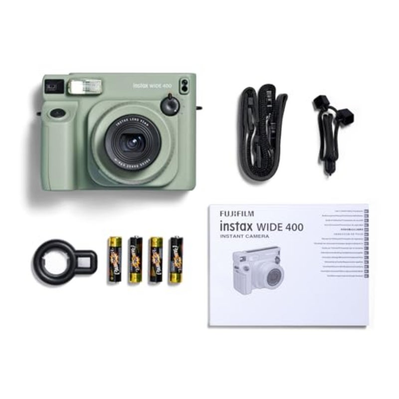 WIDE 400 instant camera, 1 unit, instant photography enthusiasts, plastic body with metal trim, automatic exposure and flash control, green, includes tripod socket - Image 4