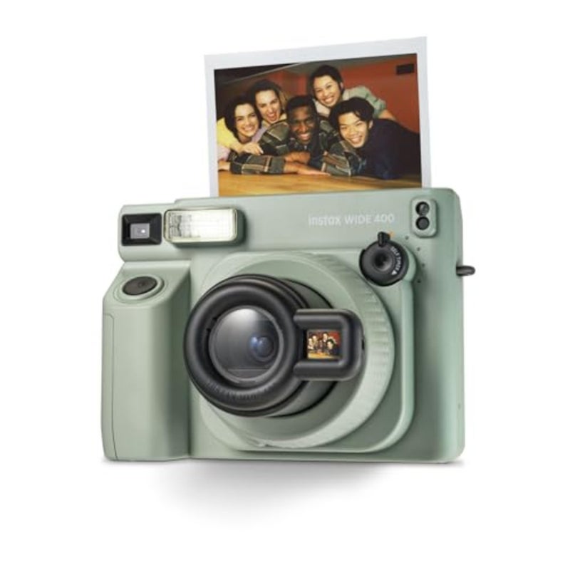 WIDE 400 instant camera, 1 unit, instant photography enthusiasts, plastic body with metal trim, automatic exposure and flash control, green, includes tripod socket - Image 2