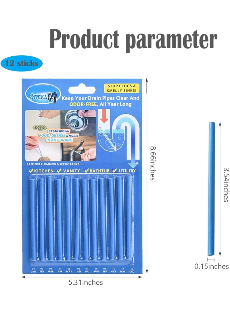 SOLARAE Drain Clean Sticks - Remove Blockages, Deodorize, Prevent Oil Accumulation for Sinks, Tubs, Showers, Disposals - 4 Pack - Image 2