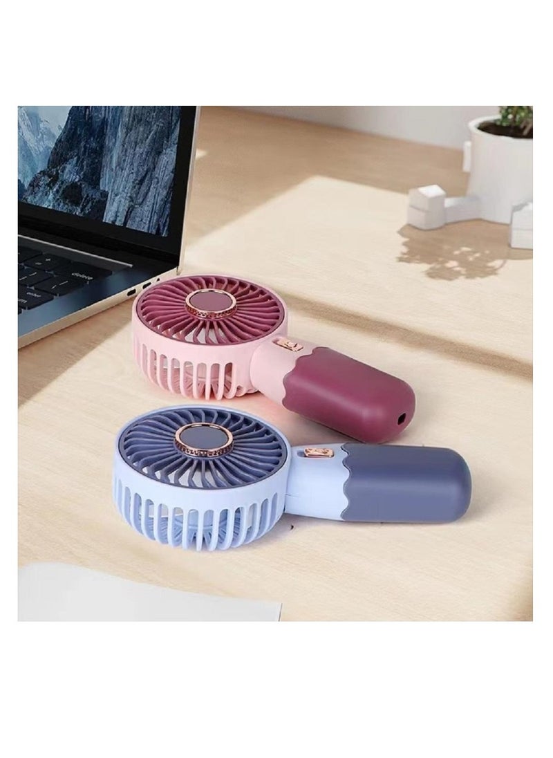 ماركة غير محددة - مروحة صغيرة محمولة USB قابلة للشحن، مروحة كهربائية صغيرة لطيفة بقدرة 250 مللي أمبير في الساعة للمدرسة، ZB088A أزرق - Image 1