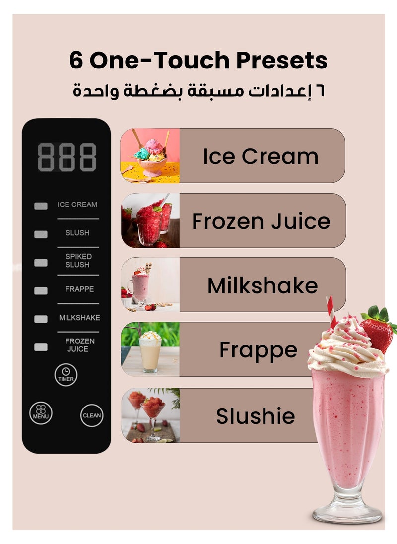 2.6L Multifunction Slushie Maker with Intuitive Controls & Efficient Blending / Multi-Function Blender for Milkshakes, Ice Cream & Frappe Maker / Quick Freezer / Frozen Drink Maker / Frozen Juice, Cocktail & Slushy Maker - Black