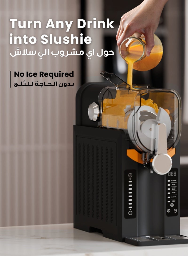 بورودو صانع السلاش متعدد الوظائف بسعة 2.6 لتر مع تحكم بديهي وخلط فعال، خلاط متعدد الوظائف لتحضير الميلك شيك، آيس كريم وفريب، مبرد سريع، صانع مشروبات مجمدة، عصير مثلج، كوكتيل وصانع سلاش - أسود - Image 5