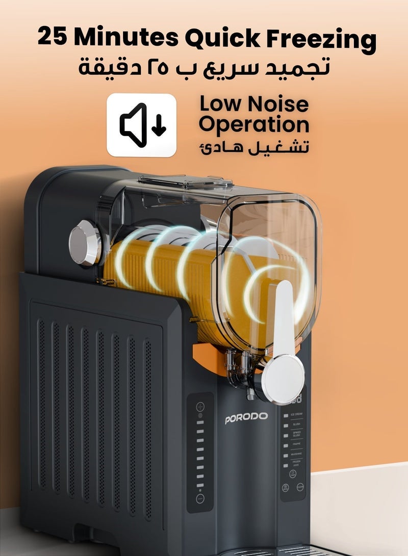 بورودو صانع السلاش متعدد الوظائف بسعة 2.6 لتر مع تحكم بديهي وخلط فعال، خلاط متعدد الوظائف لتحضير الميلك شيك، آيس كريم وفريب، مبرد سريع، صانع مشروبات مجمدة، عصير مثلج، كوكتيل وصانع سلاش - أسود - Image 3