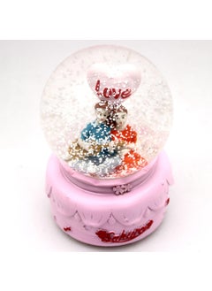 RedRoss RedRoss Snow Globe Sakura Magical Flakes Polyresin Musical Lighting Effect 12cm Medium 3 AAA Batteries Required Light Pink  - Image 3