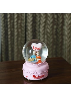 RedRoss RedRoss Snow Globe Sakura Magical Flakes Polyresin Musical Lighting Effect 12cm Medium 3 AAA Batteries Required Light Pink  - Image 4