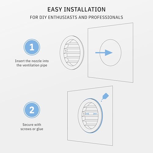 calimaero® WSGG 4" Inch Gray Round Metal Air Vent Grill Cover Flat Louver with Fly Screen Fits Only with Metal Ducts - Image 5