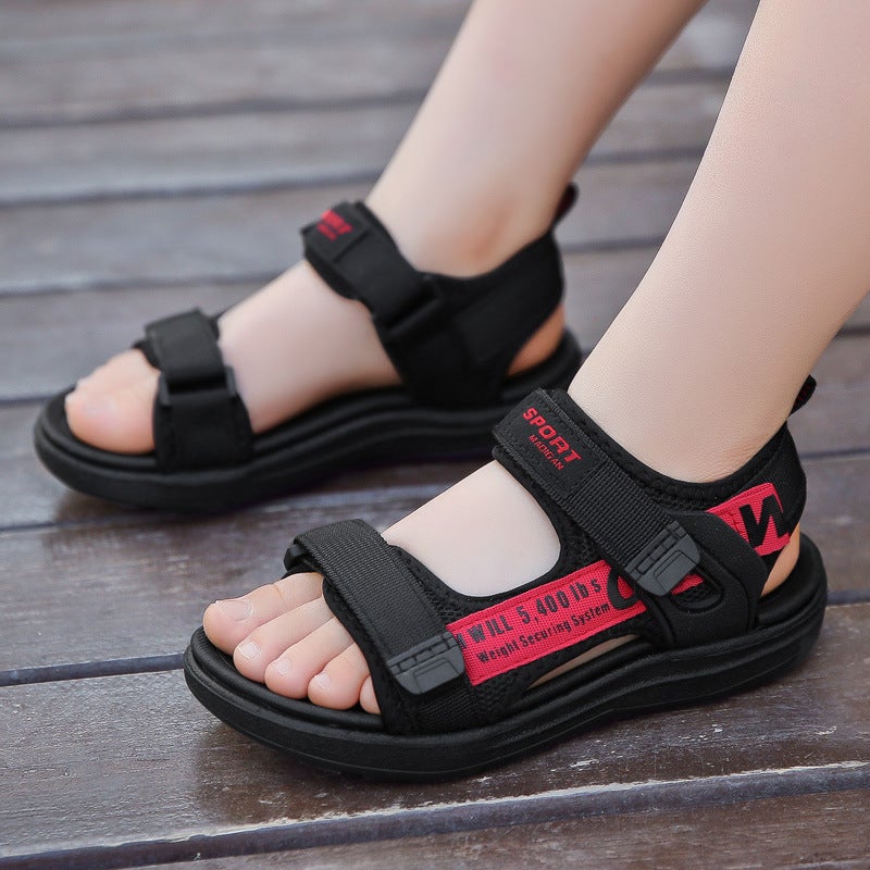 Boys' Sandals 2024 Primary School Students Middle And Big Children Boys' Non-Slip Lightweight Open Toe Children'S Beach Shoes - Image 4
