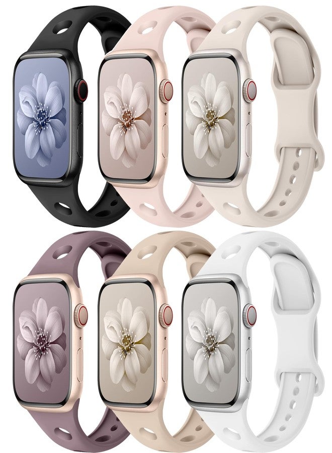Wowstrap 6 Pack Sport Bands for Apple Watch Band 40mm 38mm 41mm 42mm 44mm 45mm 46mm iWatch Bands for Women Men,Soft Silicone Strap Wristband for Apple Watch Series 11 10 9 8 7 6 5 4 3 SE 3/2nd Ultra/3/2 49mm - Image 1