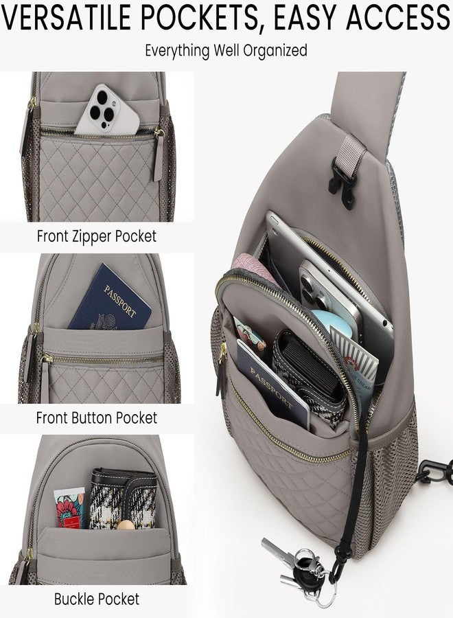 Vankor Small Crossbody Purses Bags for Women Men Travel, Chest Sling Bag Women Casual Cross Body Bag for Woman Sling Backpack, Grey, L - Image 5