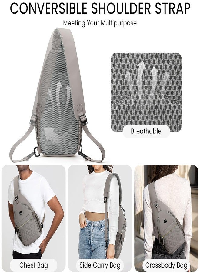 Vankor Small Crossbody Purses Bags for Women Men Travel, Chest Sling Bag Women Casual Cross Body Bag for Woman Sling Backpack, Grey, L - Image 4