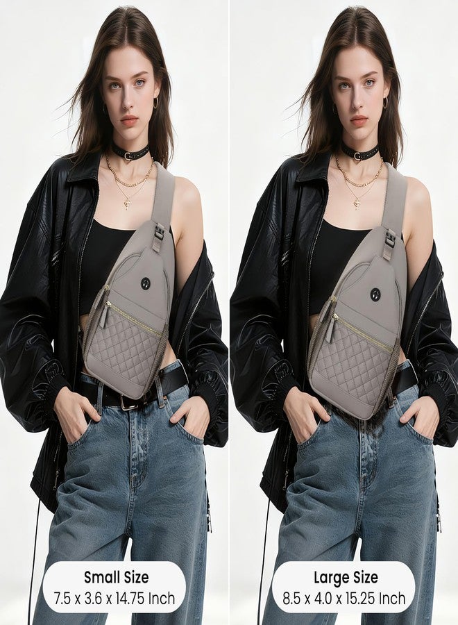 Vankor Small Crossbody Purses Bags for Women Men Travel, Chest Sling Bag Women Casual Cross Body Bag for Woman Sling Backpack, Grey, L - Image 3