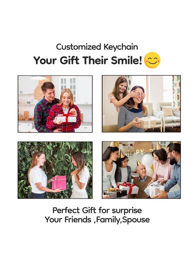 MAKEPHOTOGIFTS مفتاح مخصص بتصميم تقويم مخصص مع تاريخ مميز ومفتاح حب مخصص ومفتاح صورة خشب MDF مستطيل - Image 4