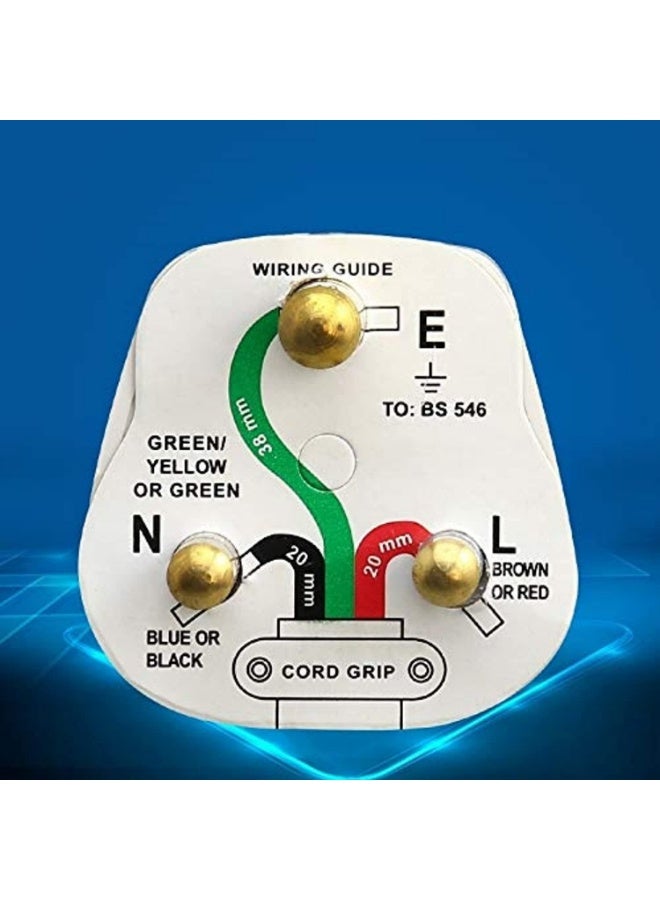 أسطوانة كهربائية ثلاثية الأطراف بدون علامة تجارية، 15 أمبير، قابس بريطاني - Image 4