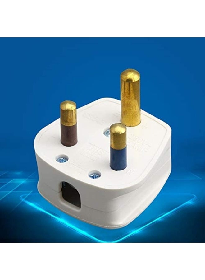 أسطوانة كهربائية ثلاثية الأطراف بدون علامة تجارية، 15 أمبير، قابس بريطاني - Image 2