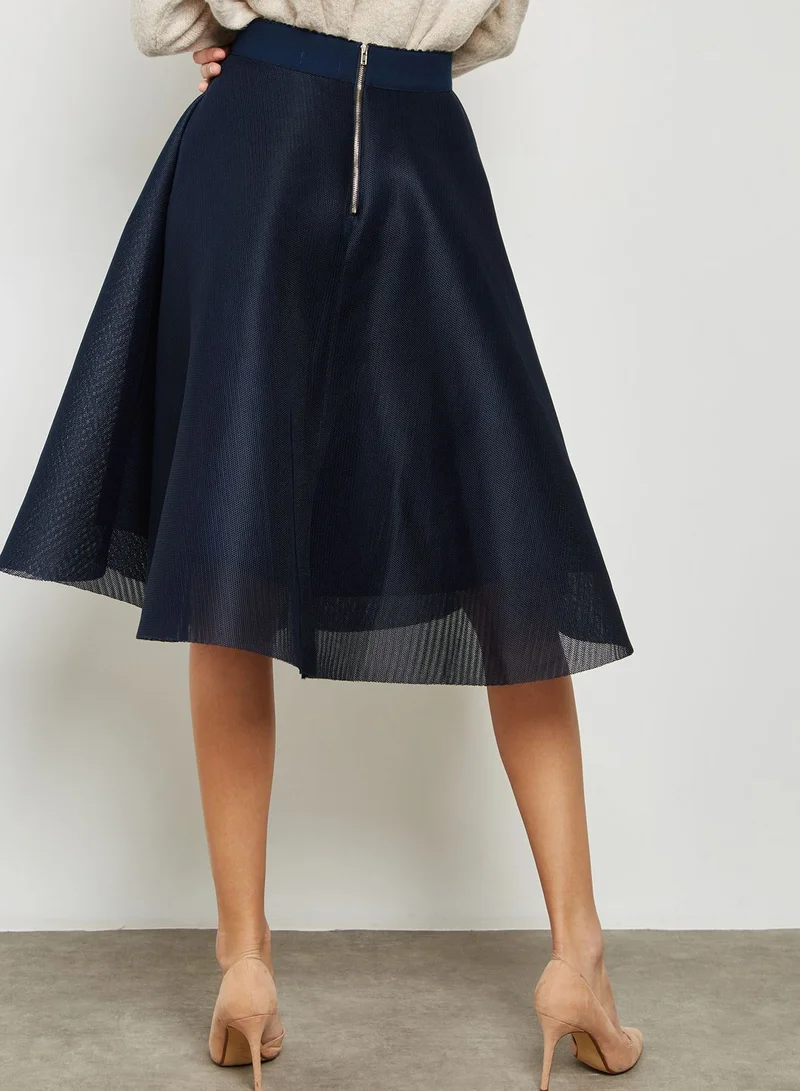 Ginger Mesh Overlay Skater Skirt