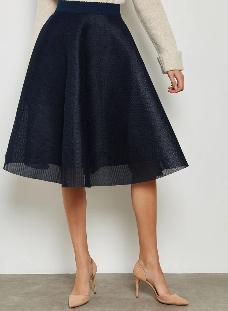 Ginger Mesh Overlay Skater Skirt