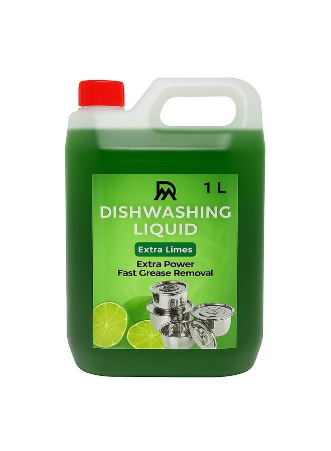 Extra Power Dishwashing Liquid with Lime | 1 Litre | Fast Grease Removal | Safe for All Utensils | Turbo Boosters | Removes Tough Malodour | Hand-Safe - Image 1