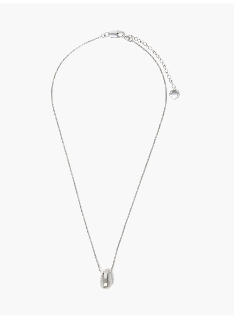 French Connection UK Sculptural Bean Pendant Necklace