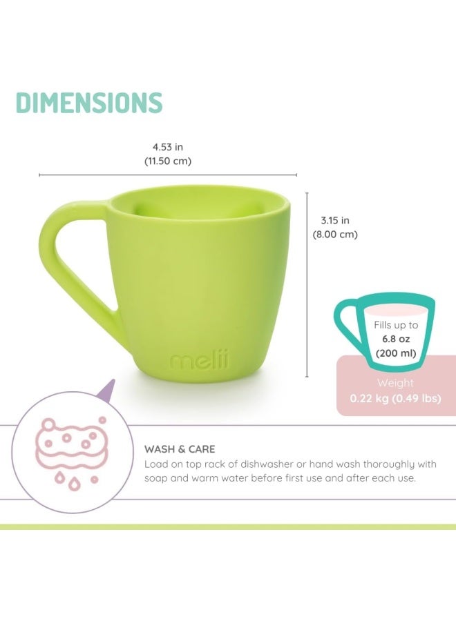 melii Pack Of 2 Reusable Drinking Silicone Bear Mug For Hot And Cold Beverages - Blue And Lime - Image 2