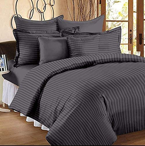 Mosho 180 TC Cotton Double BedSheet Queen Size Elastic Fitted with 2 Pillow Covers - Grey - Image 4