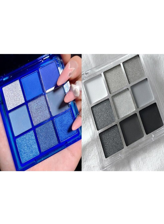Yeweian Black Blue Eyeshadow Palette Set - 18 Colors Smokey, Gothic & Halloween Eyeshadow Makeup Kit, Matte Shimmer & Glitter Shades, Cool Toned Eyeshadow for Corpse Bride, Sally, Witch & Cosplay Makeup - Image 1