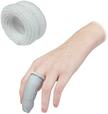 Toolstar 10PCS Finger Bandage First Aid Tublar Bandage Finger Bobs Cots Buddies Dressings 15x600mm for Use Beneath A Finger Cot Pack of 10 White Colour - Image 1