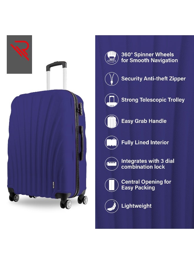 Reflection ABS Carry On Suitcase Airline Approved, Lightweight 28 Inch  Luggage- 360° Silent Wheels, ABS Hard Luggage Trolley, Spinner Wheels, Travel Luggage  (28-Inch , D.Blue) - Image 4