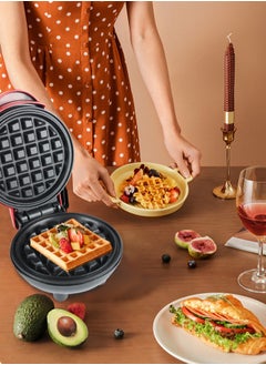 DUNISO Mini Waffle Maker, Portable Electric Pancake Maker, Double Sided Heating Non Stick Board, Quick Heat Up,Suitable For Baking, Breakfast, Snacks, Kitchen, 350W  - Image 2