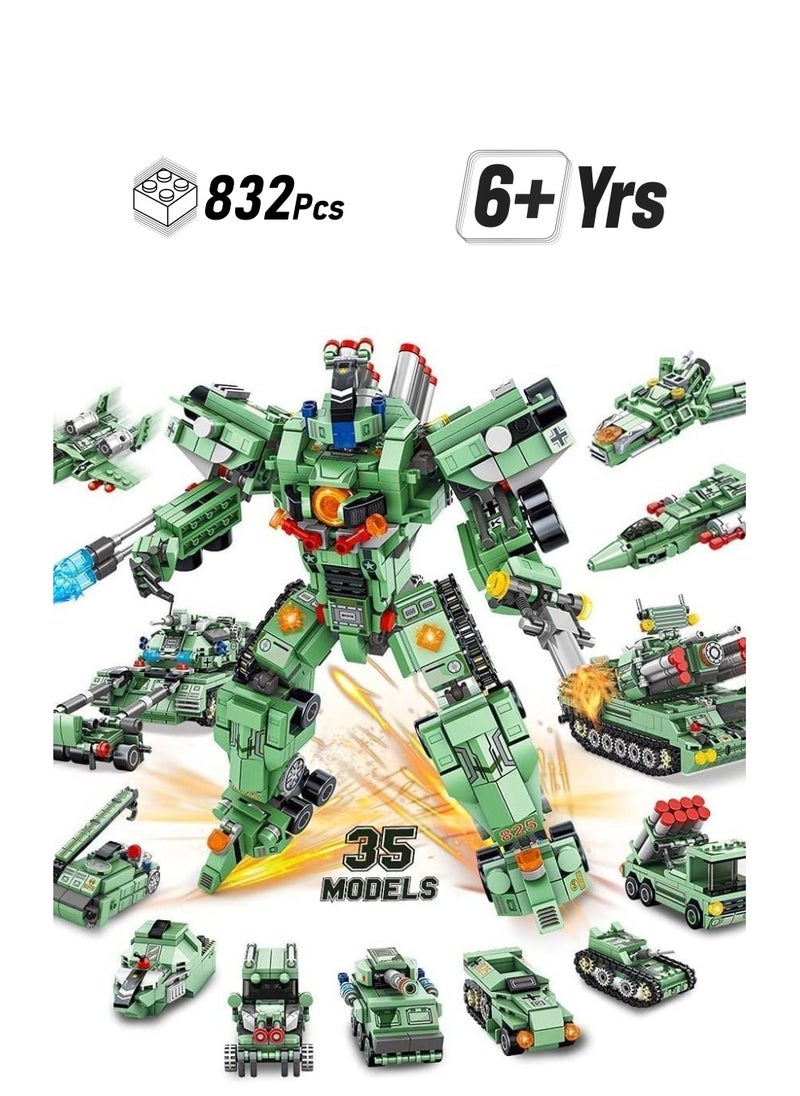 NIBEMINENT Robot Building Kit for Kids, 35 in 1 Blocks Erector Sets Boys, Engineering Educational Construction Toys, 832 Pcs Projects Multifunctional Toys Gift  - Image 1