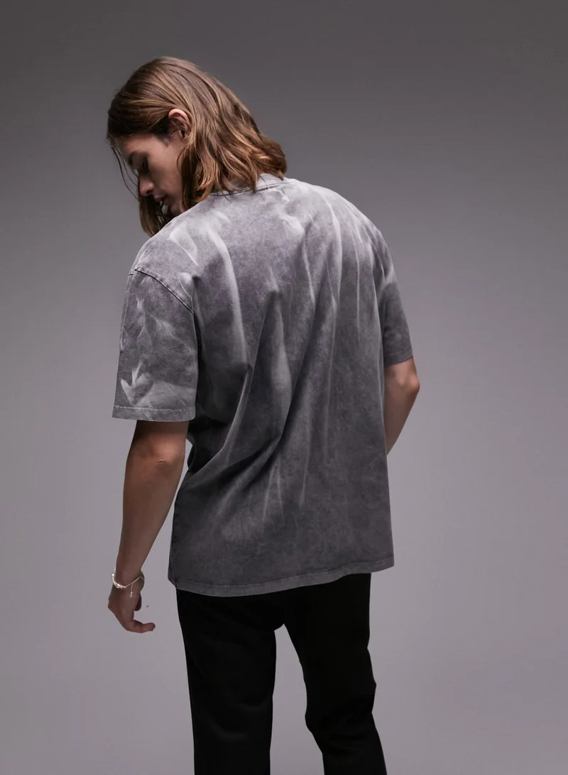 TOPMAN Graphic Oversize Crew Neck T-Shirt