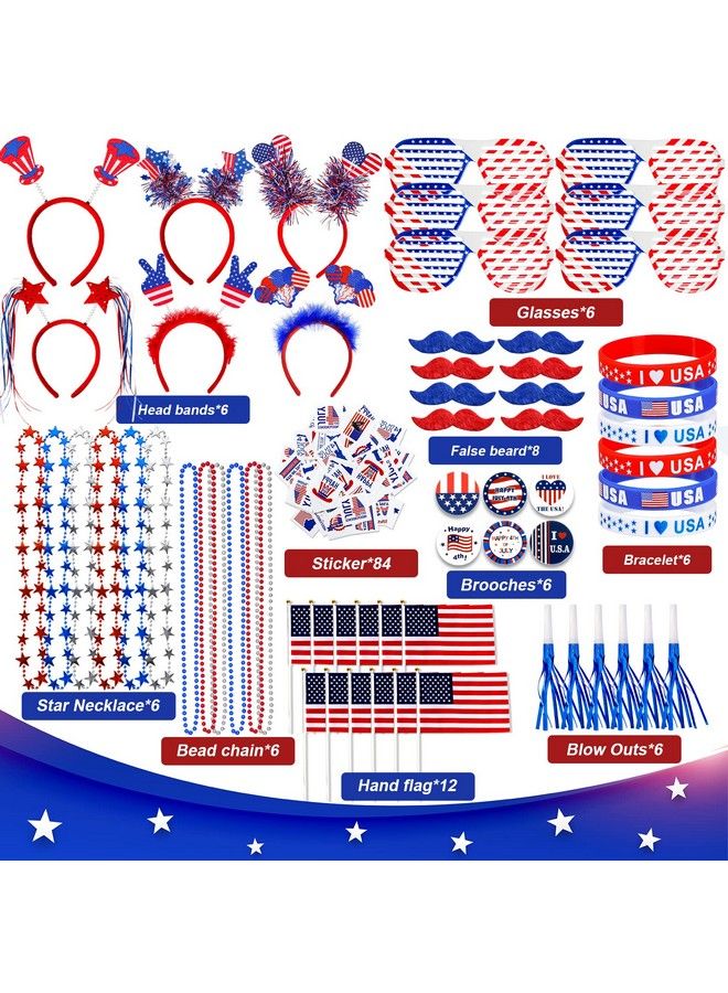 Lansian 4Th Of July Accessories Bulk Party Supplies 146Pcs Patriotic Party Favors Set For Independence Day Decorations Memorial Day Celebrations Usa Flags Themed Party Parades Classroom Rewards For Kids  - Image 3