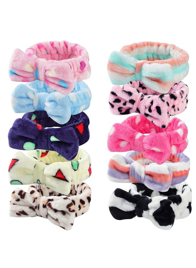 LAXIZAR 10 PCS Bow Headbands Shower Spa Headbands Headwraps for Women Washing Face Hair Band - Image 1