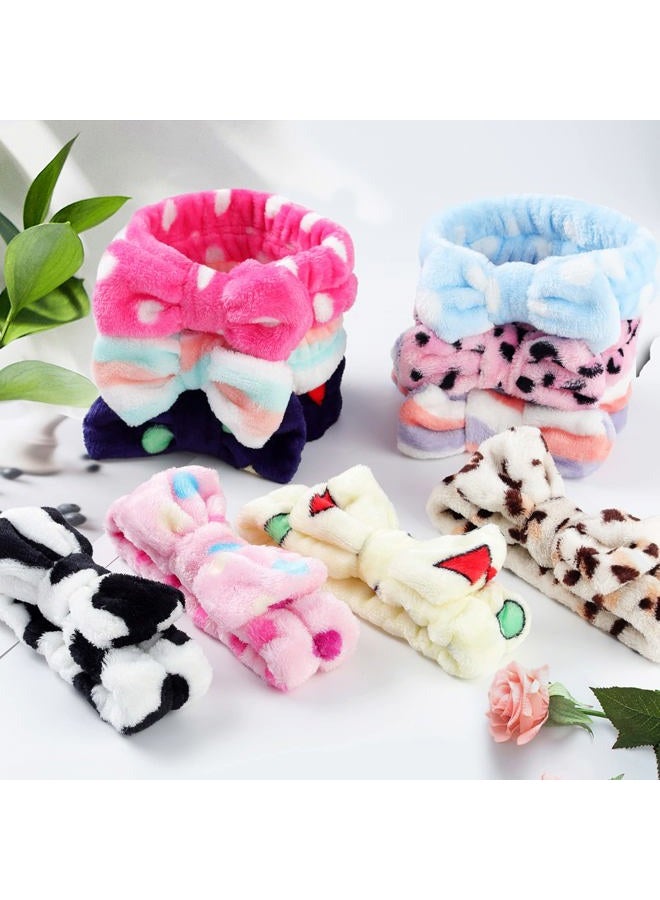 LAXIZAR 10 PCS Bow Headbands Shower Spa Headbands Headwraps for Women Washing Face Hair Band - Image 4