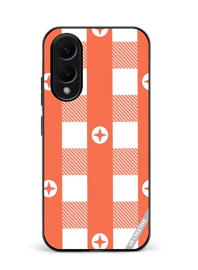 Protective Case Cover For Samsung Galaxy S25 Edge Gingham Red Design Multicolour
