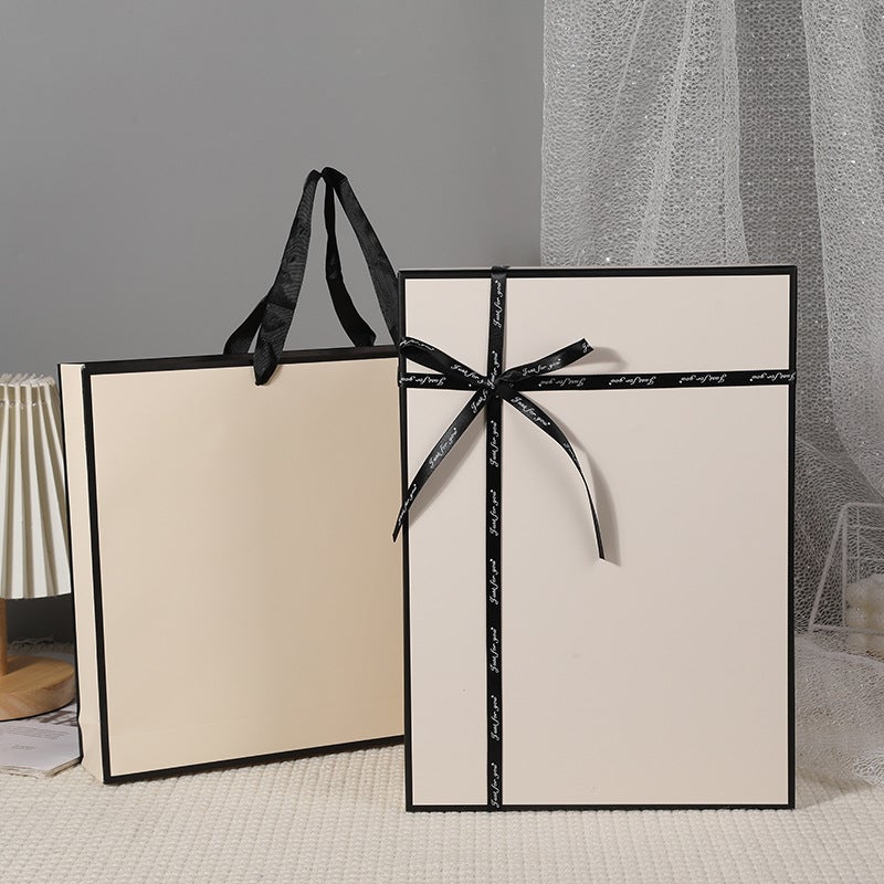 Simple Orange Silk Scarf Heaven And Earth Cover Gift Packaging Box Exquisite Gift Box Clothing Skin Care Products Light Luxury Gift Box - Image 1