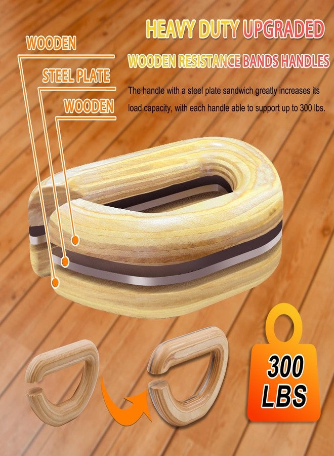 Lights Mountain Wooden Resistance Bands Handles, Versatile Exercise Handles, for Elastic Band Workouts Home Gym Strength Training and Full Body Workouts - Image 4