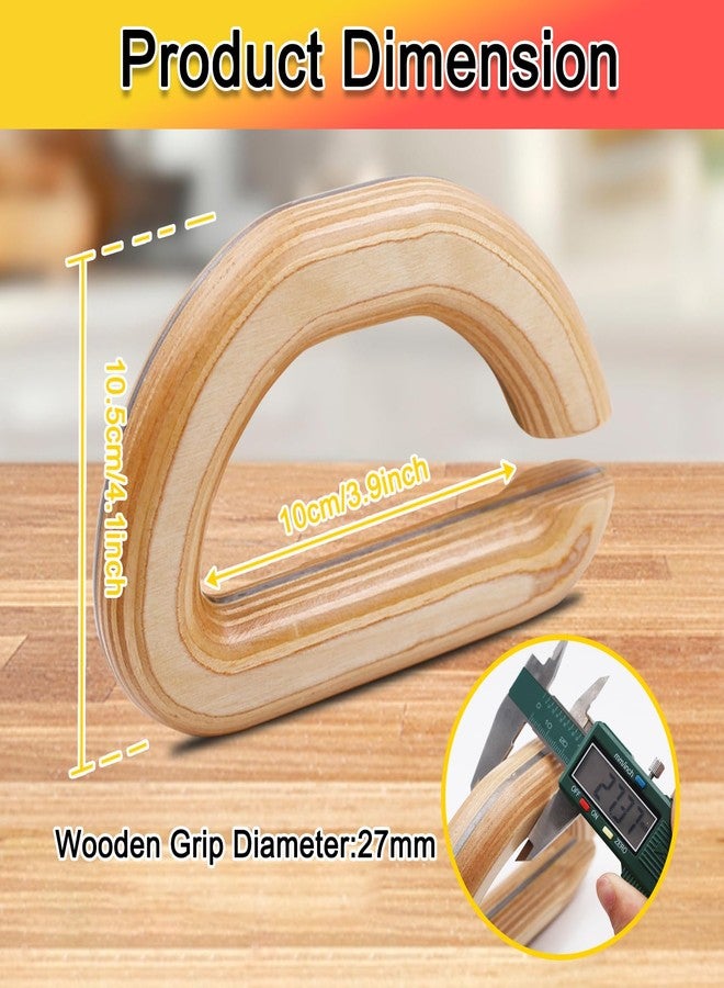 Lights Mountain Wooden Resistance Bands Handles, Versatile Exercise Handles, for Elastic Band Workouts Home Gym Strength Training and Full Body Workouts - Image 2