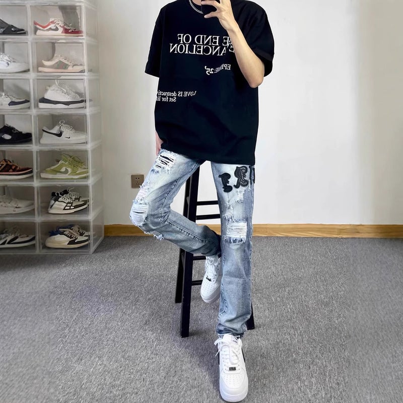 Unisex Casual Daily Denim Jeans - Image 3
