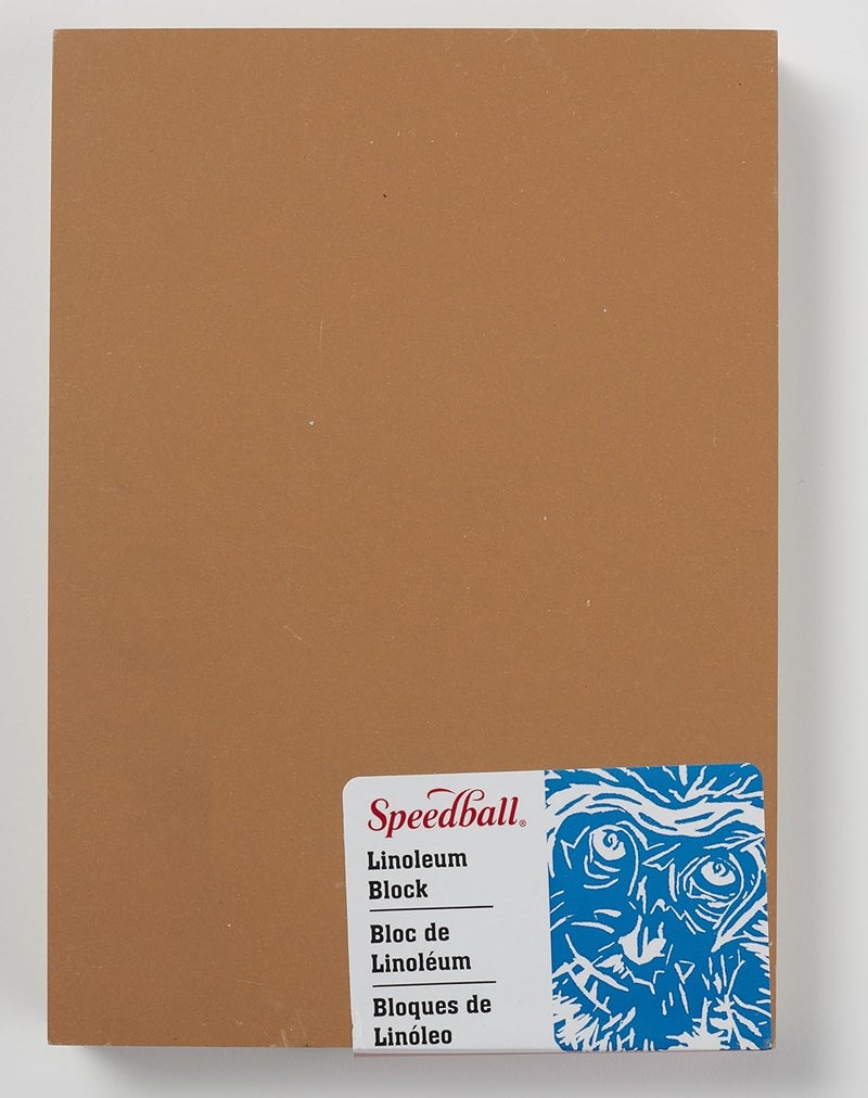 Speedball 4309 Premium Mounted Linoleum Block – Fine, Flat Surface for Easy Carving, Smoky Tan 5 x 7 Inches - Image 3